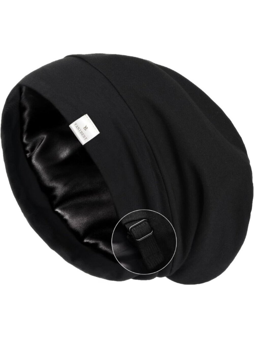 Women's Silk Satin Bonnet Hair Cover Sleep Cap - Adjustable Slouchy Beanie
